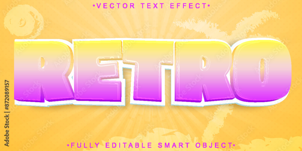 Poster cartoon shiny retro vector fully editable smart object text effect