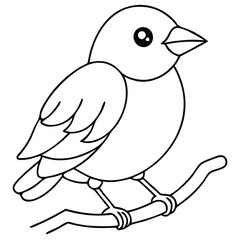 Obraz premium Cute bird coloring page, vector color illustration 