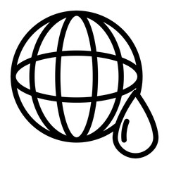 Naklejka premium a world without water line icon