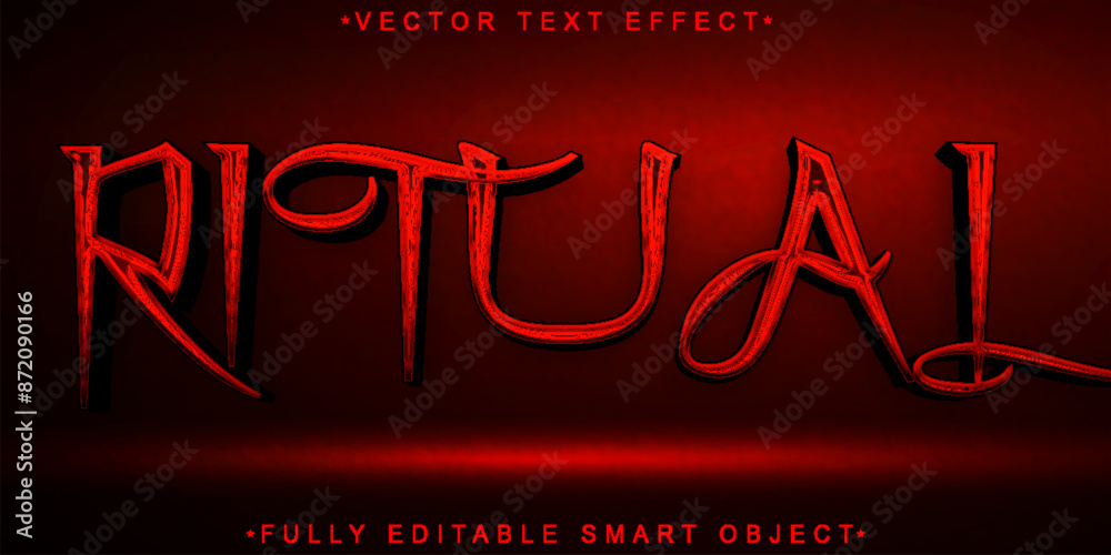 Poster Red Ritual Vector Fully Editable Smart Object Text Effect