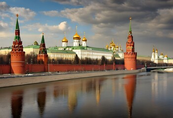 A view of the The Kremlin in Moscow in Russia