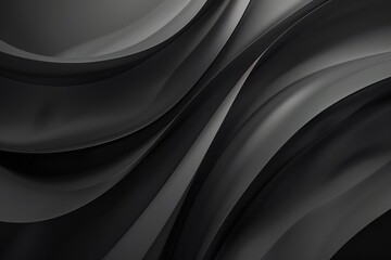 Obraz premium Abstract black background with waves and curved lines