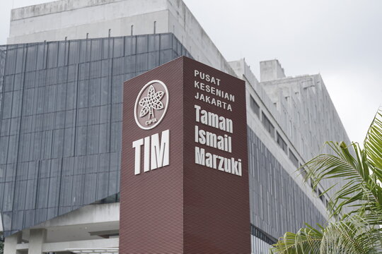 Central Jakarta, Indonesia - June 29, 2024: New Look at the Taman Ismail Marzuki (TIM) sign