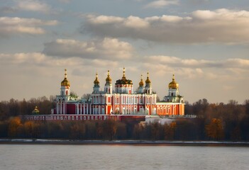 Fototapeta premium A view of the Tsaritsyno Palace in Russia
