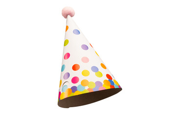 Colorful birthday cap isolated on white background