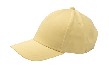 Yellow cap isolated on white background.