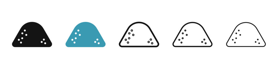 Mound vector icon set in black and blue colors