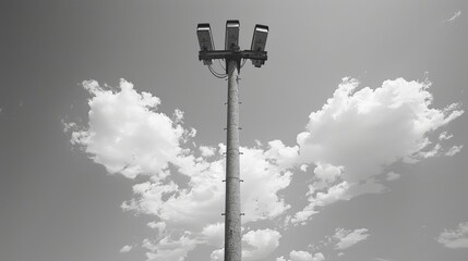 Street Light Pole Against Cloudy Sky Generative AI