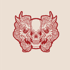 Hand Drawn Foo Dog Illustration Stock Vector	
