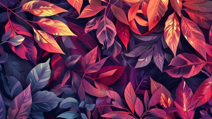 abstract background of red and purple leaves