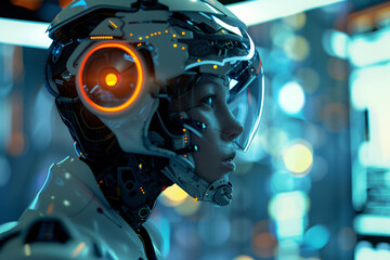 Fototapeta premium AI and Robotics unveiled: Visual journey through cutting-edge technology showcases industry transformations and futuristic applications, offering glimpse into tomorrow's innovations