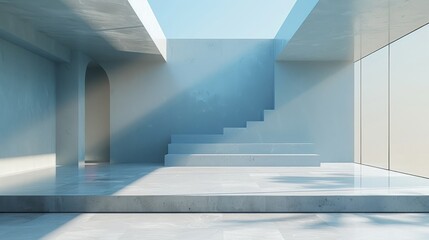 Obraz premium Modern Minimalist Architecture - Generative AI