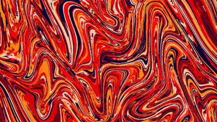 Liquid, marble, fluid, ink, water color abstract texture vector pattern red color background. Hand drawn vector illustration