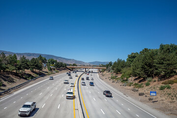 Traffic on Interstate 80 just west of downtown Reno, Nevada