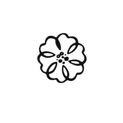 outline of a small field flower, vector illustration