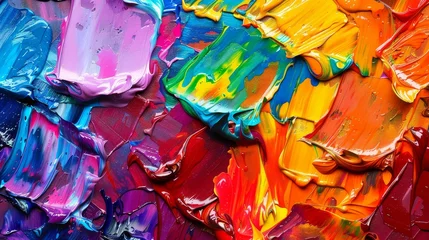 Therapeutic art therapy session with colorful paints and canvas, expressive and emotional, acrylic style © Jiraphiphat