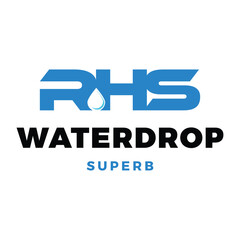 Initial Letter RHS Water Drop Icon Logo Design Template