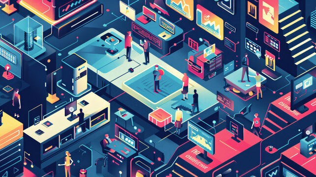 Embark on a visual journey through the Tech Industry and Workforce with engaging illustrations capturing the essence of technology-driven professions