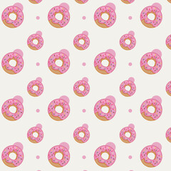 pink donuts background seamless pattern