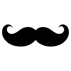 Mustache clip art design on plain white transparent isolated background for card, shirt, hoodie, sweatshirt, apparel, tag, mug, icon, poster or badge