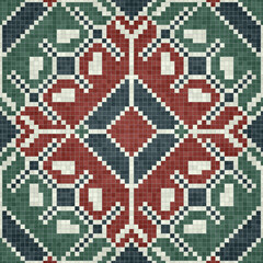 Mosaic tiles  background, seamless vector pattern