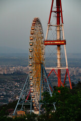 Wheel and TV tower in the evening, Tbilisi, Georgia