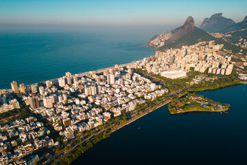 Aerial View of Ipanema and Leblon Districts in Rio de Janeiro City © Donatas Dabravolskas