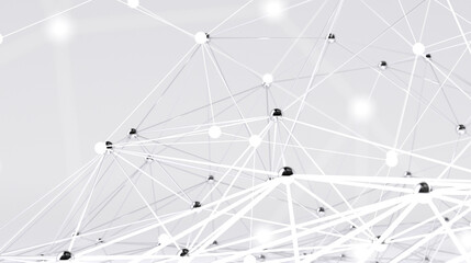 Obraz premium Global network. Blockchain. 3D illustration. Neural networks and artificial intelligence. Abstract