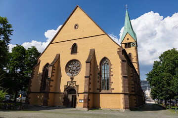 St. Leonard's Church (Leonhardskirche) is the second oldest church in Stuttgart. The Gothic hall church was built in 1463 - 1466). Stuttgart, Baden-Württemberg, Germany. 