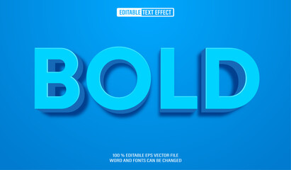 Editable 3d text style effect - Blue Bold text effect Template