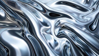 Photo of  Smooth, glossy metallic texture with reflective surfaces