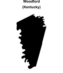 Woodford County (Kentucky) blank outline map