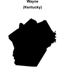 Wayne County (Kentucky) blank outline map
