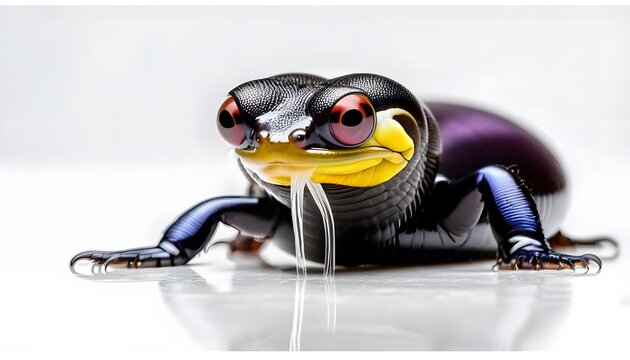 caecilian on white background