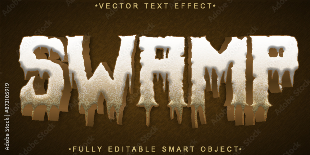 Poster wild nature swamp vector fully editable smart object text effect