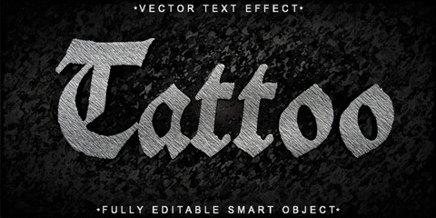 Fototapeta premium Gray Worn Vintage Tattoo Western Vector Fully Editable Smart Object Text Effect