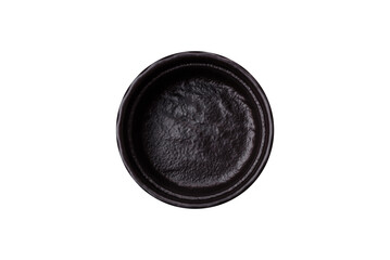 Beautiful empty white ceramic gravy boat on a concrete background