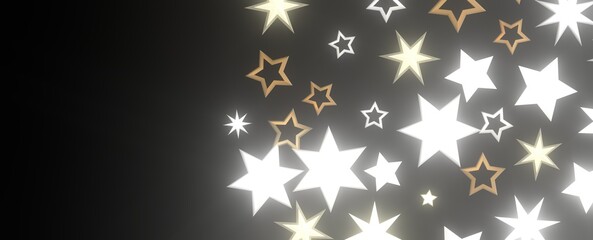 Descendant Christmas Constellations: Mind-Blowing 3D Illustration of Falling Festive Star Patterns