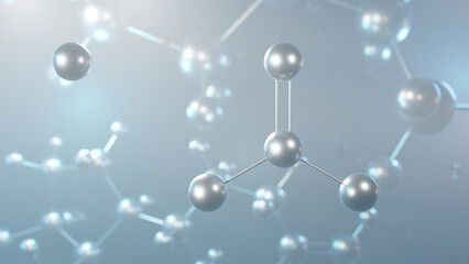 calcium carbonate molecular structure, 3d model molecule, calcite, structural chemical formula view from a microscope