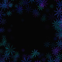 Dark background with colorful flowers