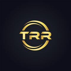 TRR logo. T R R design. White TRR letter. TRR, T R R letter logo design. T R R letter logo design in GOLD, GOLDEN LOGO, THREE, style. letter logo set in one artboard. T R R letter logo vector design.	