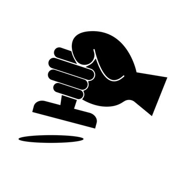 recommend clip art: Stamping hand silhouette icon. Vector.