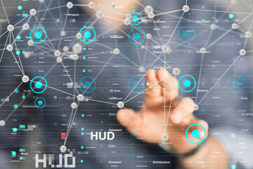 Neural network 3D illustration. Big data and cybersecurity