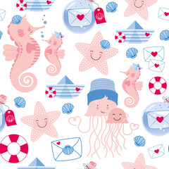 Nahtloses Muster Unterwasserwelt