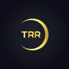 TRR logo. T R R design. White TRR letter. TRR, T R R letter logo design. T R R letter logo design in GOLD, GOLDEN LOGO, THREE, style. letter logo set in one artboard. T R R letter logo vector design.	