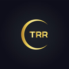 TRR logo. T R R design. White TRR letter. TRR, T R R letter logo design. T R R letter logo design in GOLD, GOLDEN LOGO, THREE, style. letter logo set in one artboard. T R R letter logo vector design.	