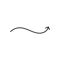 Winding wavy curved arrows. Thin wavy twisty arrow. Vector illustration. EPS 10/AI