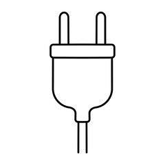 Electric plug vector icon illustration white background