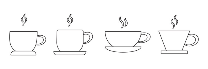 Coffee cup icon set. cup a coffee icon vector.