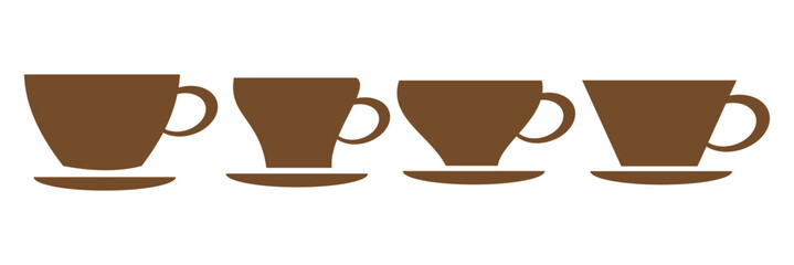 coffee cup icon set vector. cup a coffee sign and symbol